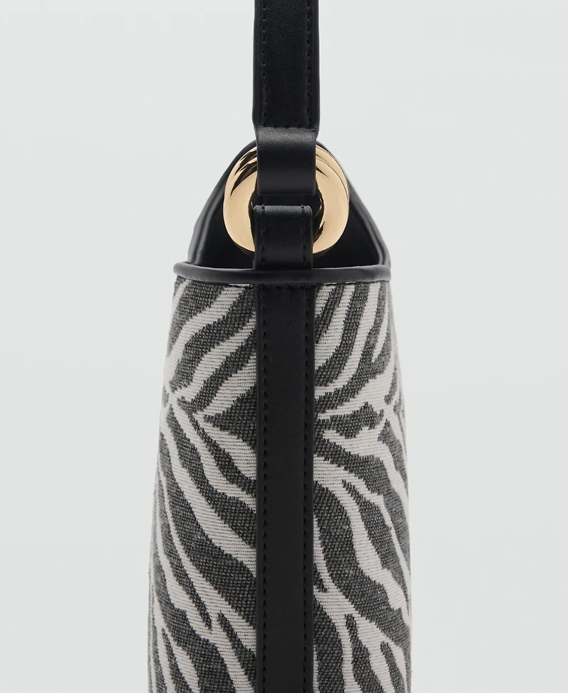Mango Women's Zebra-Print Bucket Bag