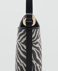 Mango Women's Zebra-Print Bucket Bag