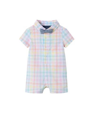 Andy & Evan Baby Boys Easter Plaid Shirtall w/Bowtie