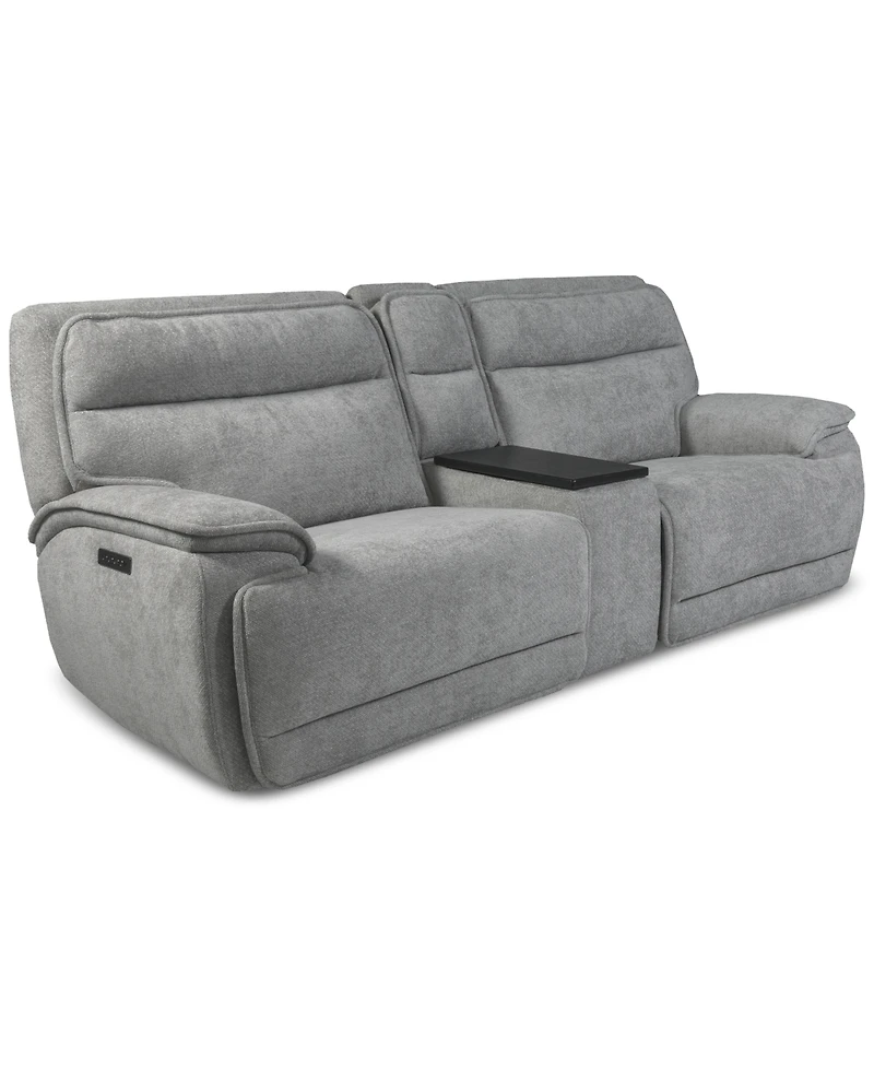 Ozryn 3-Pc. Fabric Sofa with Console and 2 Power Motion Chairs, Exclusively at Macy's