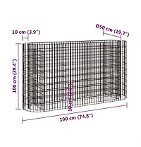 Gabion Raised Bed Galvanized Iron 74.8"x19.7"x39.4"