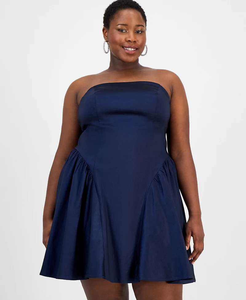 Emerald Sundae Trendy Plus Strapless Taffeta Dress