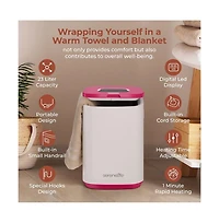 SereneLife Towel Warmer Bucket, 23L, Adjustable Timer, Safety Lock, Pink