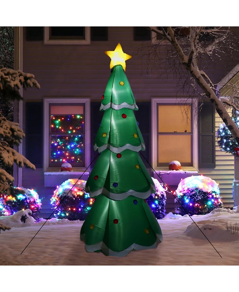 9.5' Self-Inflating Towering Christmas Tree Inflatable Pre-Lit Yard Decoration with Fan Blower and Led Lights