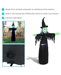 Outdoor Wendolyn the Wicked Witch Self-Inflating Halloween Inflatable Yard Decoration with Led Lights and Built-In Fan - 5'