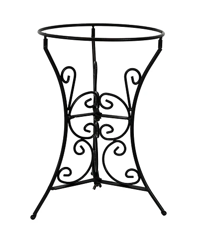 Indoor/Outdoor Decorative Steel Scroll Gazing Ball Stand for 10" or 12" Outdoor Garden Globes - 11" H