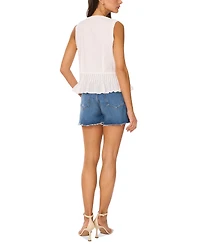 Vince Camuto Women's Pleated Peplum-Hem Sleeveless Top