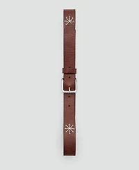 Mango Women's Embroidered Details Leather Belt