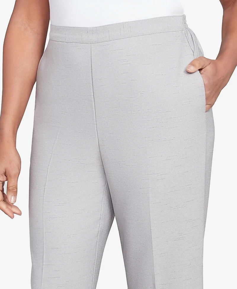 Alfred Dunner Women's Estate of Mind Pull-On Medium Length Pants