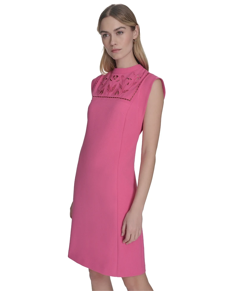 Vince Camuto Women's Embroidered-Yoke Sheath Dress