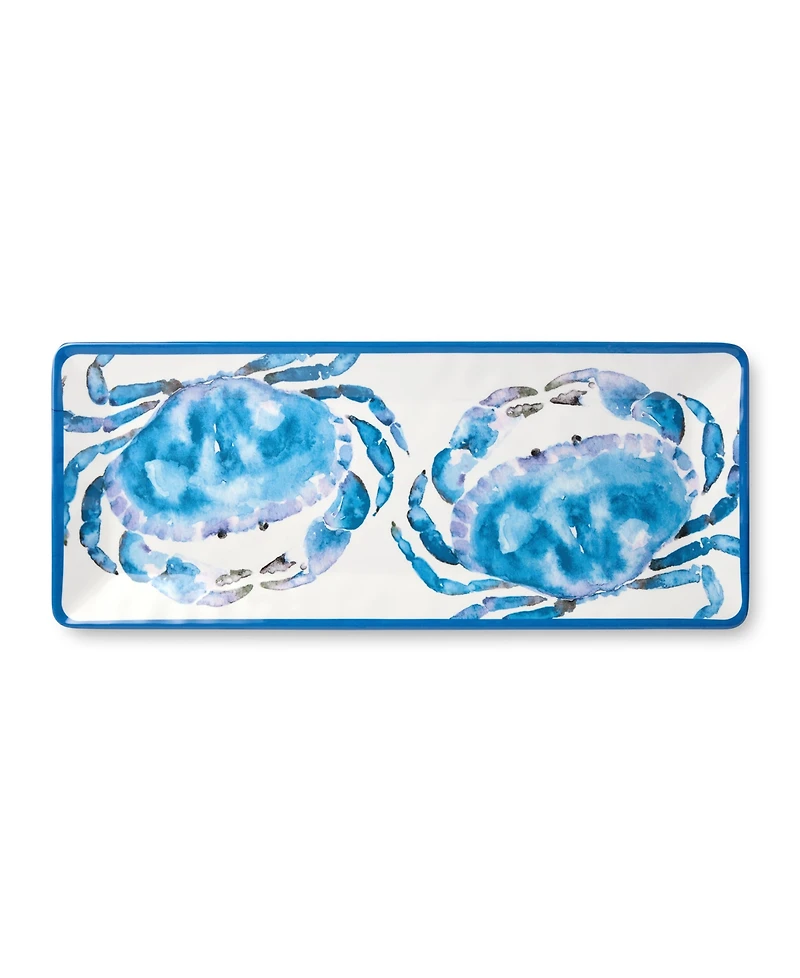 Certified International Beach House Crab Melamine Platters, Set of 2