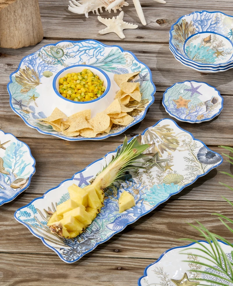 Certified International Blue Lagoon Melamine 2-Piece Appetizer Set
