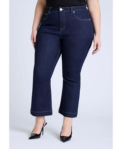 Eloquii Women's High Rise Crop Bootcut Jean