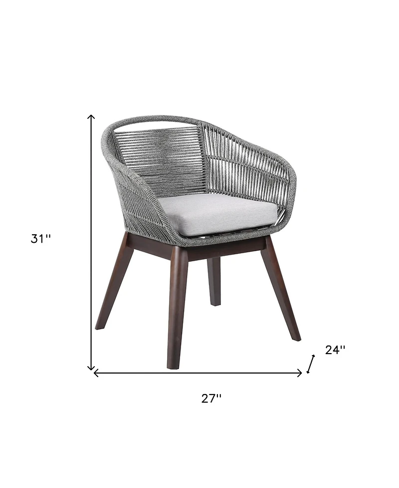 Outdoor Solid Wood Dining Chair with Cushion Perfect for Patio & Garden