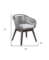 Outdoor Solid Wood Dining Chair with Cushion Perfect for Patio & Garden