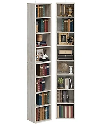 Tall Narrow Bookshelf 8 Tiers 71in Set of 2