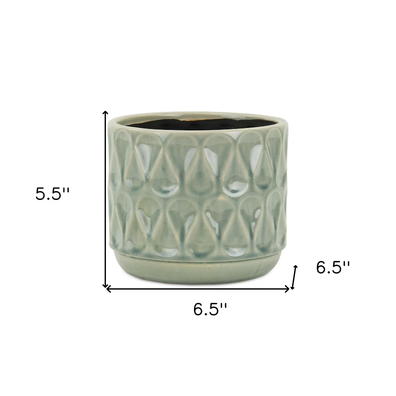 Geometric Ceramic Round Pot Planter – Indoor & Outdoor Decorative Planter