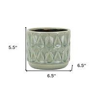 Geometric Ceramic Round Pot Planter – Indoor & Outdoor Decorative Planter