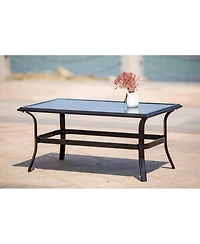 21" Black Metal Outdoor Chat Table