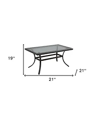21" Black Metal Outdoor Chat Table