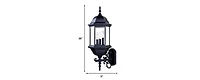 Three-Light Domed Glass Lantern Wall Light – Stylish Outdoor Wall Fixture