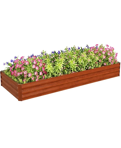 Outsunny Galvanized Raised Garden Bed Metal Planter Box Easy Quick Setup