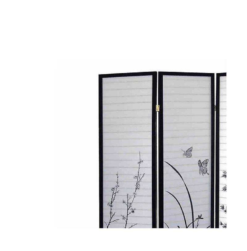 Naturistic Print 3-Panel Room Divider for Stylish Home Partitioning