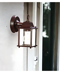 Hanging Glass Lantern Wall Light for Porch and Entryway Decor