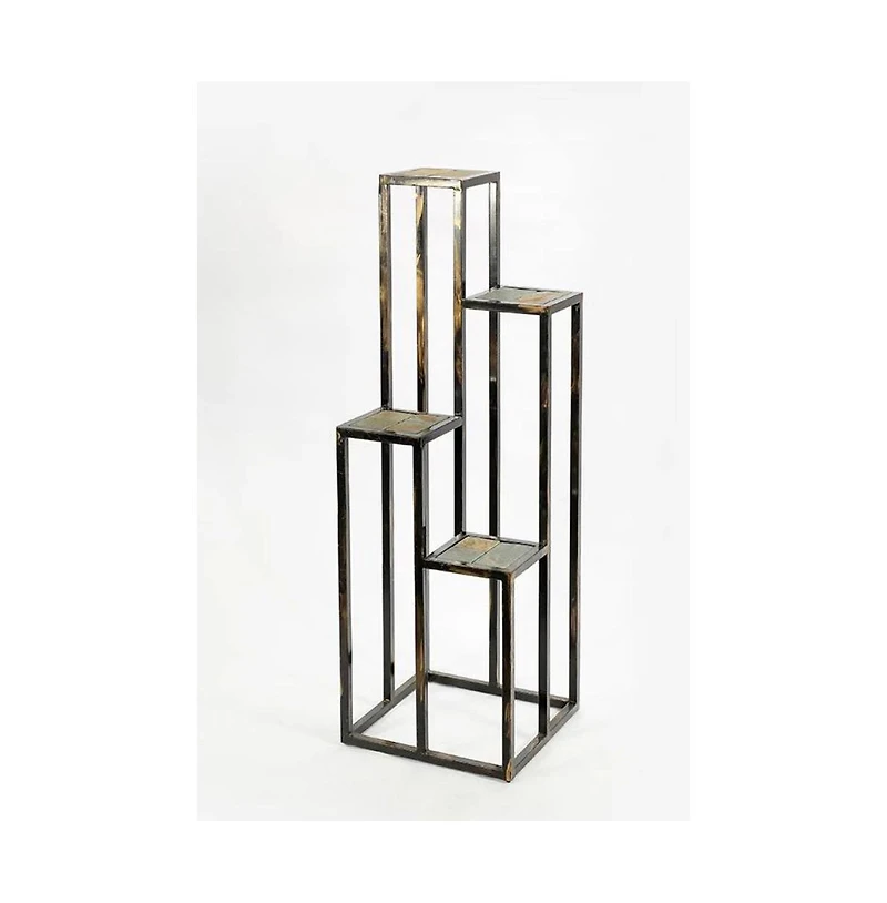Elegant 4-Tier Plant Stand with Stone Top for Indoor & Outdoor Display