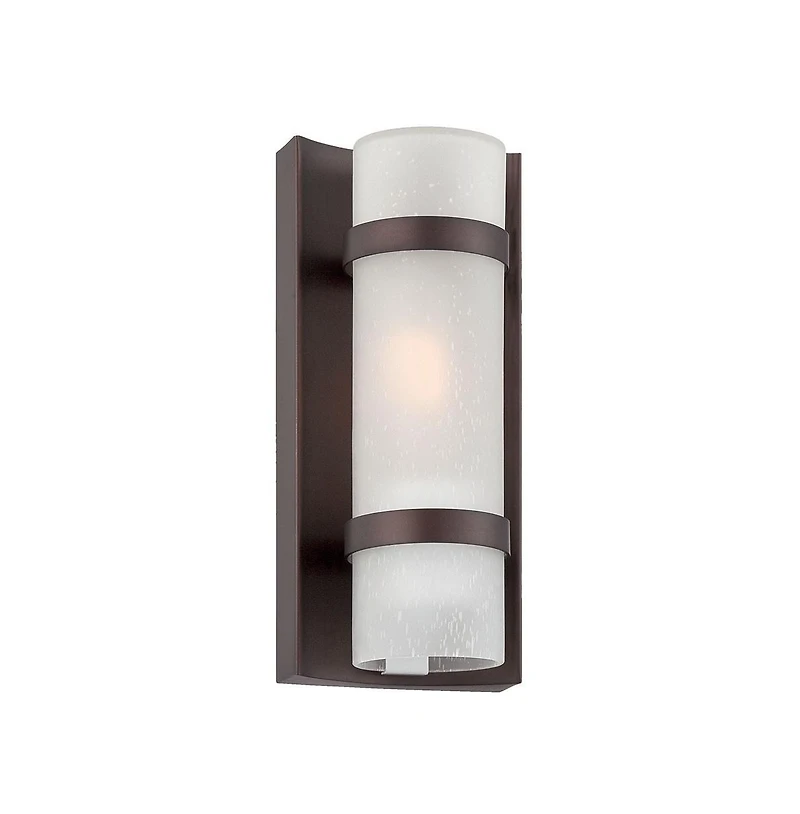 Bronze and White Glass Wall Sconce