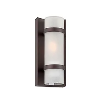 Bronze and White Glass Wall Sconce