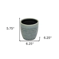 Indoor/Outdoor Striped Ceramic Round Planter – Stylish Pot for Plants