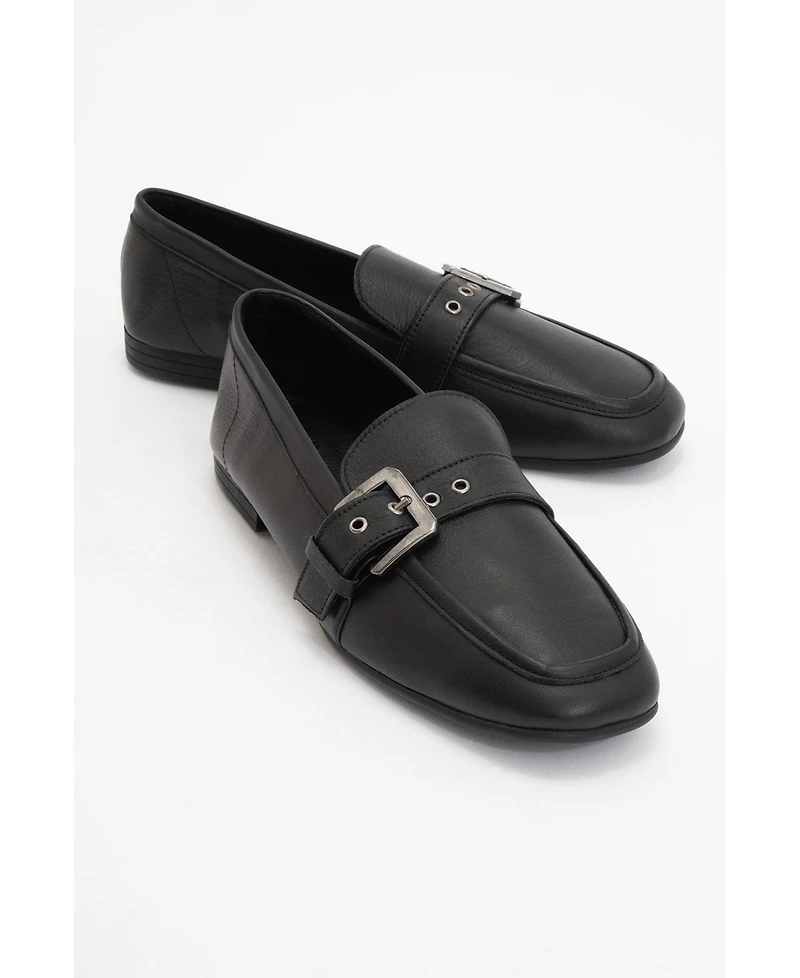 Jade Leather Flat Loafers (Women)