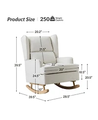 Adrian modern rocking chair with solid wood legs