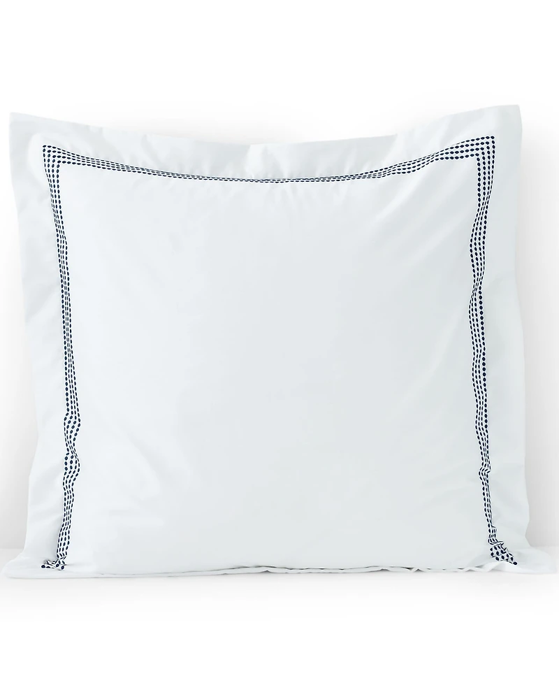 Lands' End 400 Thread Count Premium Supima Cotton No Iron Sateen Embroidered Pillow Sham