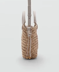 Mango Women's Small Double Handle Natural Fiber Bag