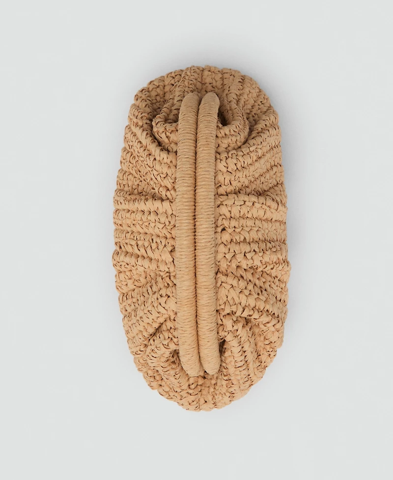 Mango Women's Natural Fiber Clutch Bag