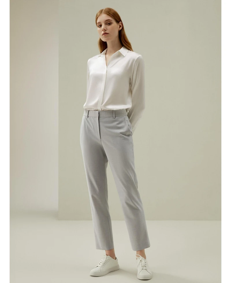 Lilysilk Women's Basic Concealed Placket Silk Shirt