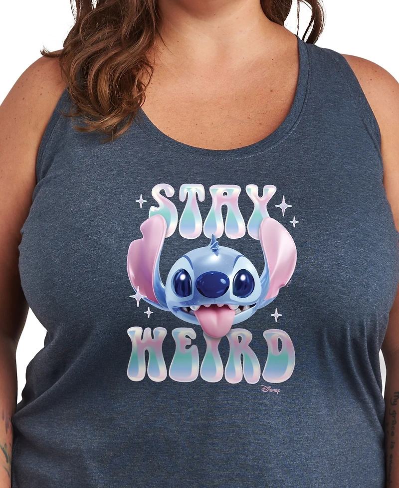 Hybrid Apparel Plus Lilo Stitch Stay Weird Graphic Tank Top