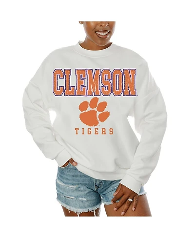 Gameday Couture Women's White Clemson Tigers Freestyle Fleece Pullover Sweatshirt