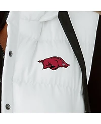 Gameday Couture Women's White Arkansas Razorbacks Hooded Full-Snap Puffer Vest