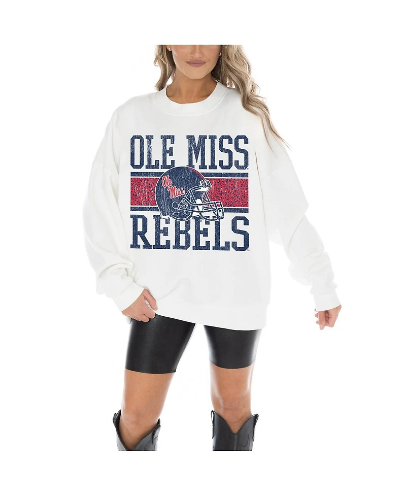 Gameday Couture Women's White Ole Miss Rebels Fair Catch Pullover Sweatshirt