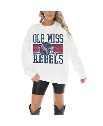 Gameday Couture Women's White Ole Miss Rebels Fair Catch Pullover Sweatshirt