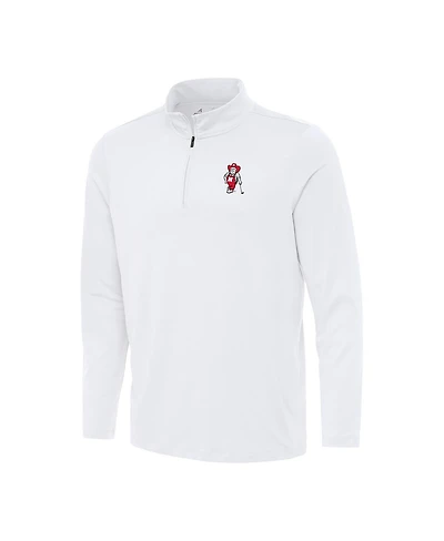 Antigua Men's White Nebraska Huskers Herbie Husker Golf Reprocess Quarter-Zip Top