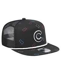 New Era Men's Black Chicago Cubs Gummy Golfer Trucker Adjustable Hat