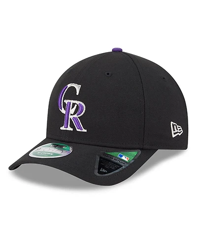 New Era Men's Black/ Colorado Rockies Player Replica 9FORTY Adjustable Hat