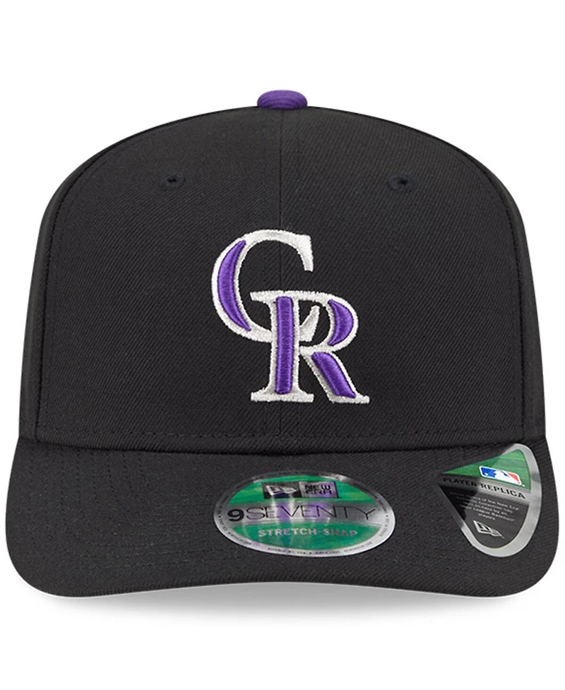 New Era Men's Black Colorado Rockies Player Replica 9SEVENTY Adjustable Hat