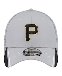 New Era Men's Gray Pittsburgh Pirates Linear 39THIRTY Flex-Fit Hat