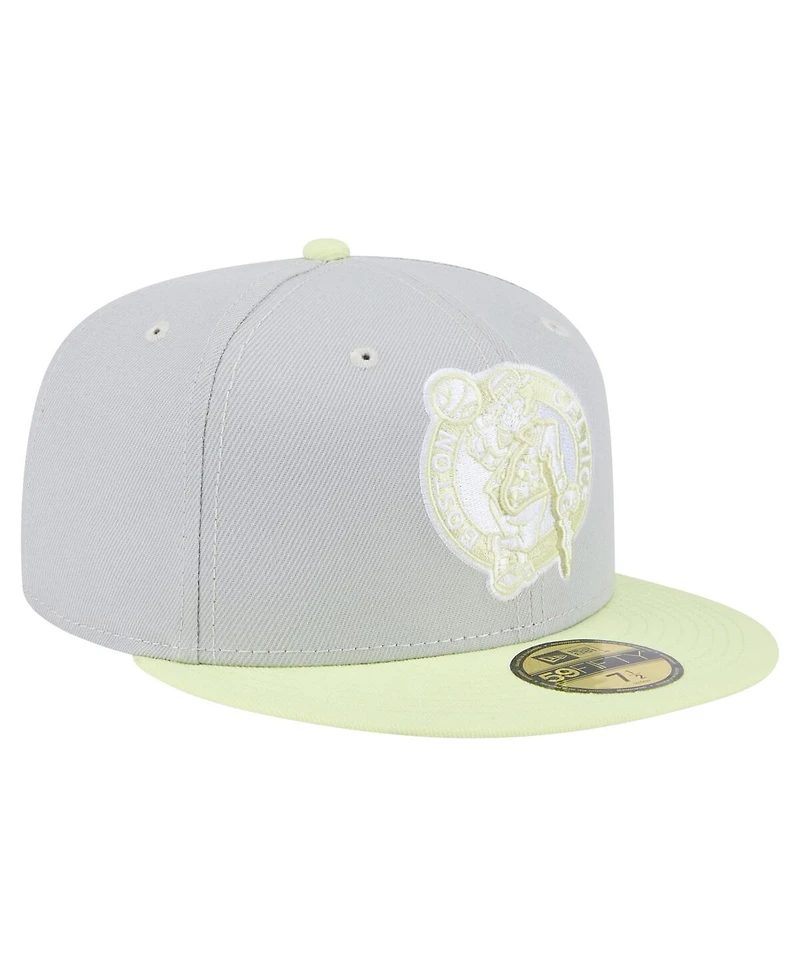 New Era Men's Gray/Green Boston Celtics Color Pack 2-Tone 59FIFTY Fitted Hat