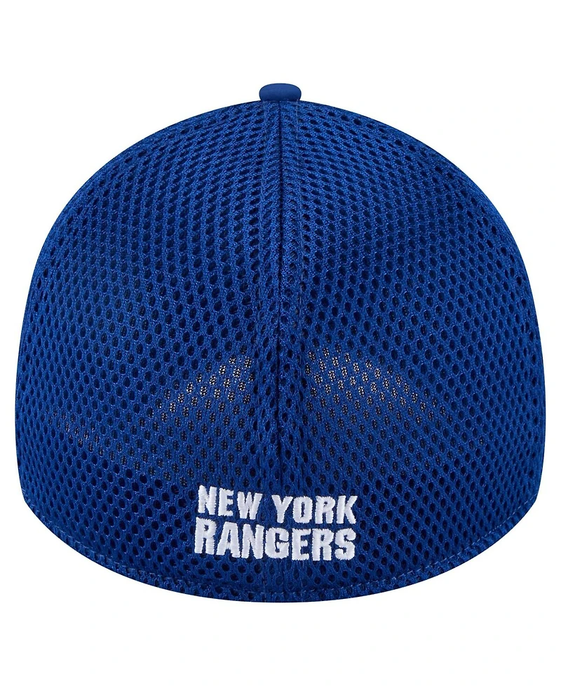 New Era Men's Blue York Rangers Linear Featherweight 39THIRTY Flex Hat